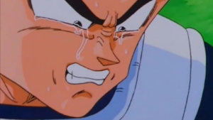 Vegeta shedding tears