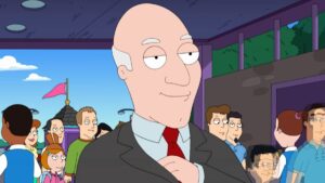 A close up shot of Deputy Director Avery Bullock from American Dad